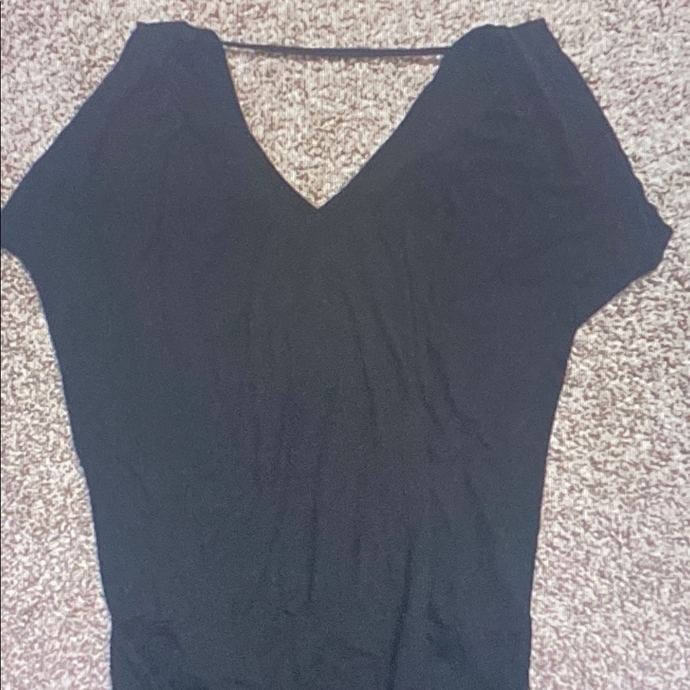 Old Navy Black V-Neck Short Sleeve Top